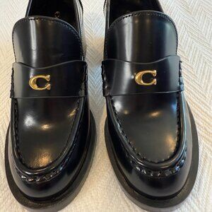 COACH WOMEN'S NATALIE LEATHER PLATFORM LOAFERS SIZE 7